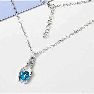 BLUE WINE BOTTLE LOVE ❤️ PENDANT NECKLACE